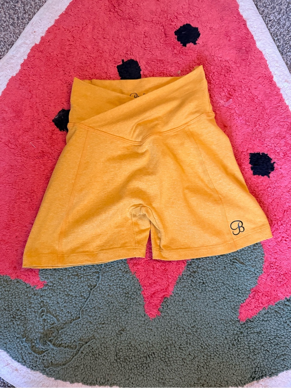 Bombshell Sportswear Mustard Yellow High-Waist Athletic Shorts